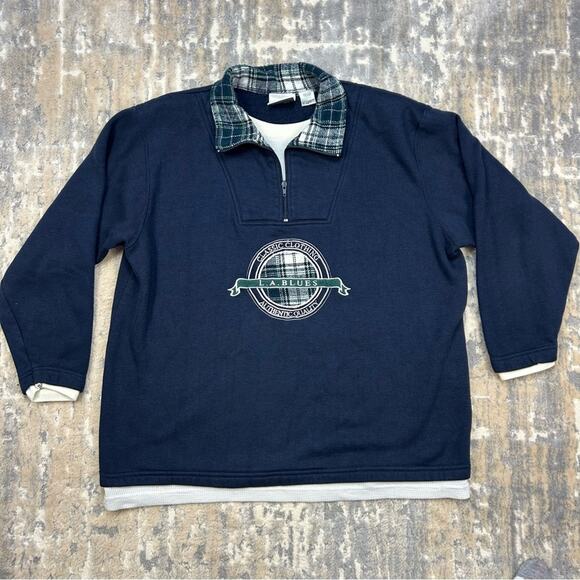 Vintage Fashion bug L.A. Blues 1/4 zip Sweatshirt XXL 1990’s Oversized - Picture 1 of 6